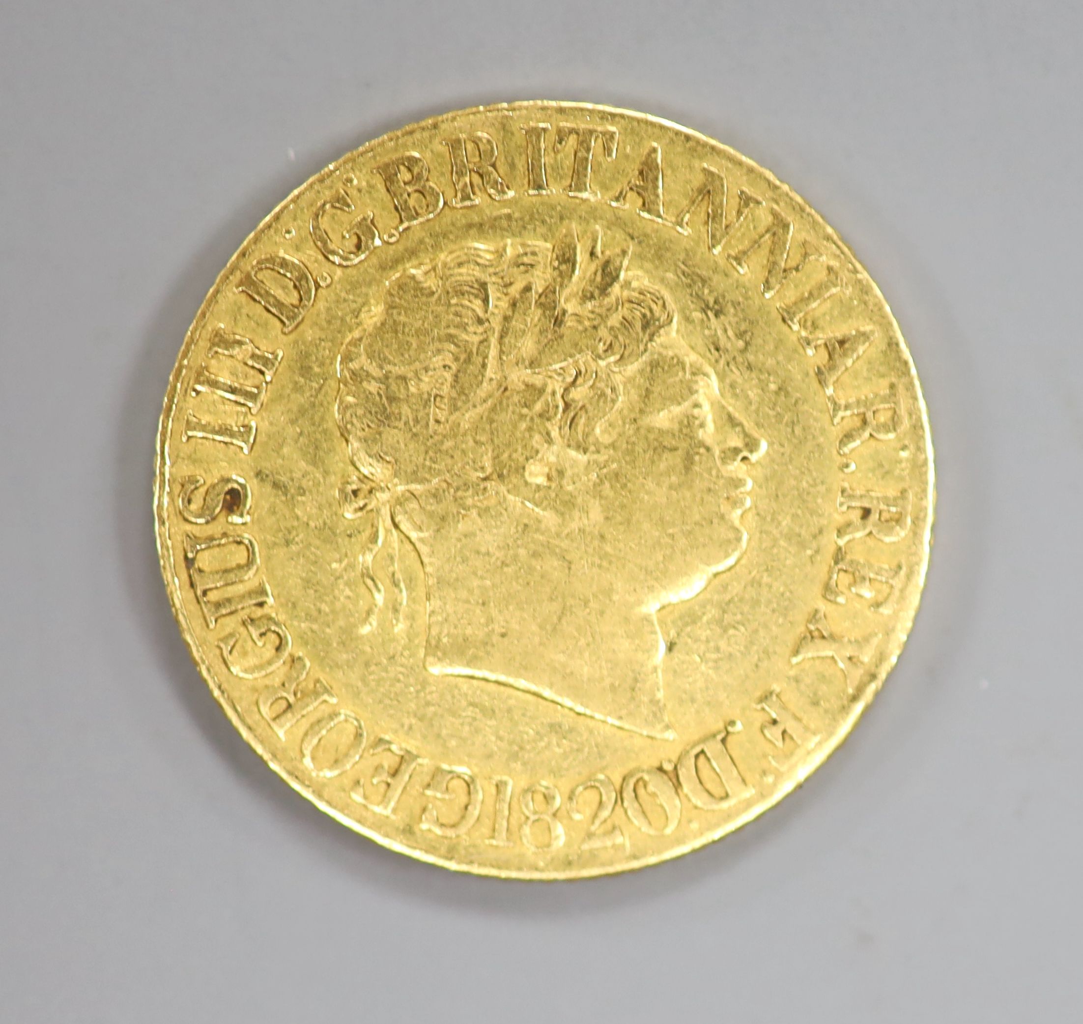 A George III 1820 gold sovereign.